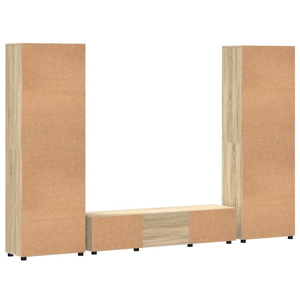 TV-Schrankset mit Regal FLORIN 3 pcs Sonoma-Eiche Holzwerkstoff