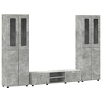 TV-Schrankset mit Regal FLORIN 3 pcs Beton Grau Holzwerkstoff