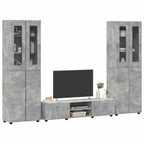 TV-Schrankset mit Regal FLORIN 3 pcs Beton Grau Holzwerkstoff