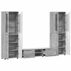 TV-Schrankset mit Tür FLORIN 3 pcs Graues Sonoma Holzwerkstoff