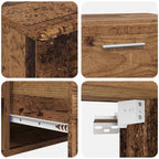 TV-Schrankset mit Schubladen FLORIN 3 pcs Altholz Holzwerkstoff