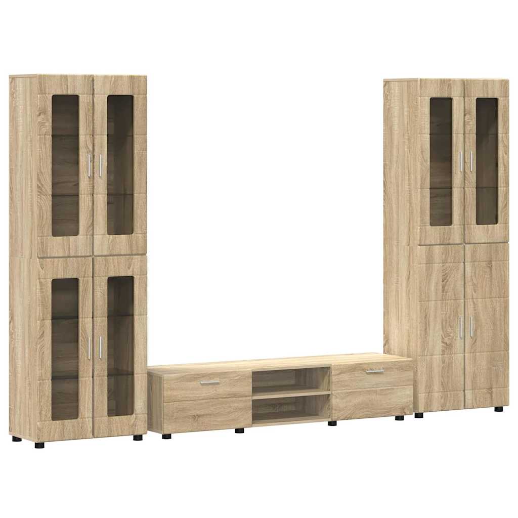 TV-Schrankset mit Regal FLORIN 3 pcs Sonoma-Eiche Holzwerkstoff
