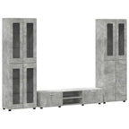 TV-Schrankset mit Regal FLORIN 3 pcs Beton Grau Holzwerkstoff