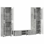 TV-Schrankset mit Regal FLORIN 3 pcs Beton Grau Holzwerkstoff