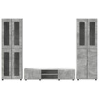 TV-Schrankset mit Regal FLORIN 3 pcs Beton Grau Holzwerkstoff