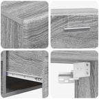 TV-Schrankset mit Tür FLORIN 3 pcs Graues Sonoma Holzwerkstoff