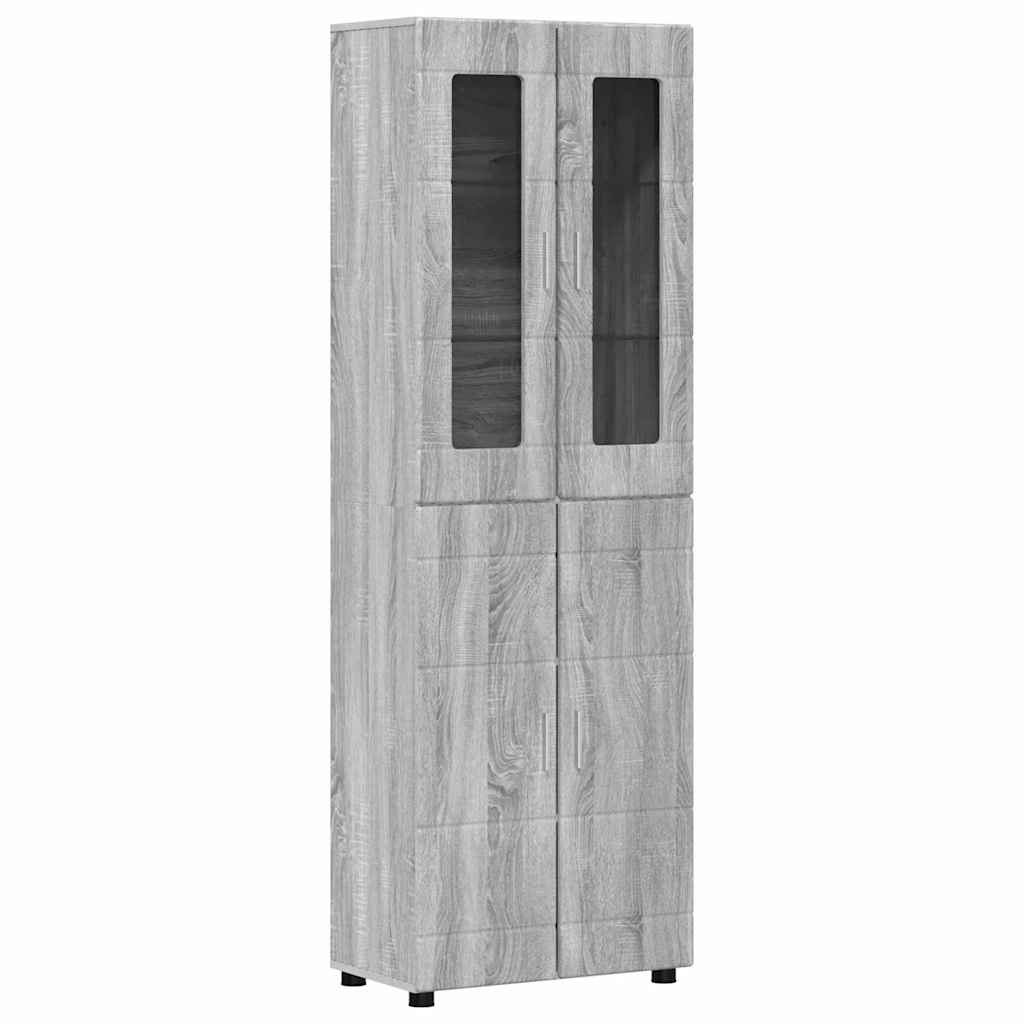 TV-Schrankset mit Tür FLORIN 3 pcs Graues Sonoma Holzwerkstoff