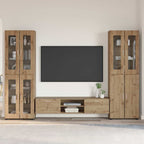 TV-Schrankset mit Tür FLORIN 3 pcs Artisan-Eiche Holzwerkstoff