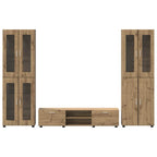 TV-Schrankset mit Tür FLORIN 3 pcs Artisan-Eiche Holzwerkstoff