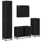 Badezimmermöbel-Set 4 pcs Schwarz Eichen-Optik Holzwerkstoff