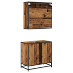 Badezimmermöbel-Set mit Schubladen 2 pcs Altholz Holzwerkstoff