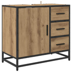 Badezimmermöbel-Set mit Regal 2 pcs Artisan-Eiche Holzwerkstoff