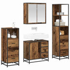Badezimmermöbel-Set mit Schubladen 4 pcs Altholz Holzwerkstoff