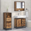 Badezimmermöbel-Set mit Schubladen 3 pcs Altholz Holzwerkstoff