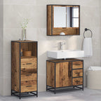 Badezimmermöbel-Set mit Schubladen 3 pcs Altholz Holzwerkstoff