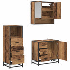 Badezimmermöbel-Set mit Schubladen 3 pcs Altholz Holzwerkstoff