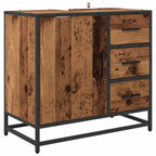 Badezimmermöbel-Set mit Schubladen 3 pcs Altholz Holzwerkstoff