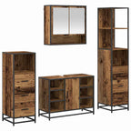 Badezimmermöbel-Set mit Schubladen 4 pcs Altholz Holzwerkstoff