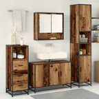 Badezimmermöbel-Set mit Regal 3 pcs Altholz Holzwerkstoff