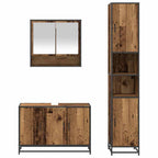Badezimmermöbel-Set mit Regal 3 pcs Altholz Holzwerkstoff