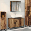 Badezimmermöbel-Set mit Regal 2 pcs Altholz Holzwerkstoff