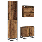 Badezimmermöbel-Set mit Regal 3 pcs Altholz Holzwerkstoff