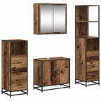 Badezimmermöbel-Set mit Schubladen 4 pcs Altholz Holzwerkstoff