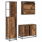 Badezimmermöbel-Set mit Schubladen 3 pcs Altholz Holzwerkstoff