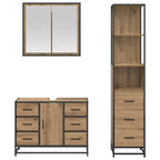 Badezimmermöbel-Set mit Regal 3 pcs Artisan-Eiche Holzwerkstoff