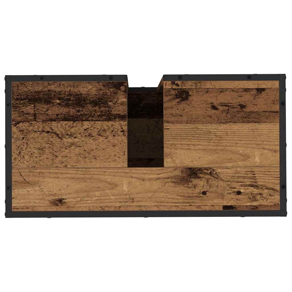 Badezimmermöbel-Set mit Regal 2 pcs Altholz Holzwerkstoff