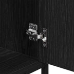 Badezimmermöbel-Set 2 pcs Schwarz Eichen-Optik Holzwerkstoff