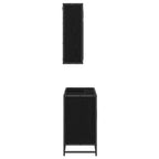 Badezimmermöbel-Set 2 pcs Schwarz Eichen-Optik Holzwerkstoff