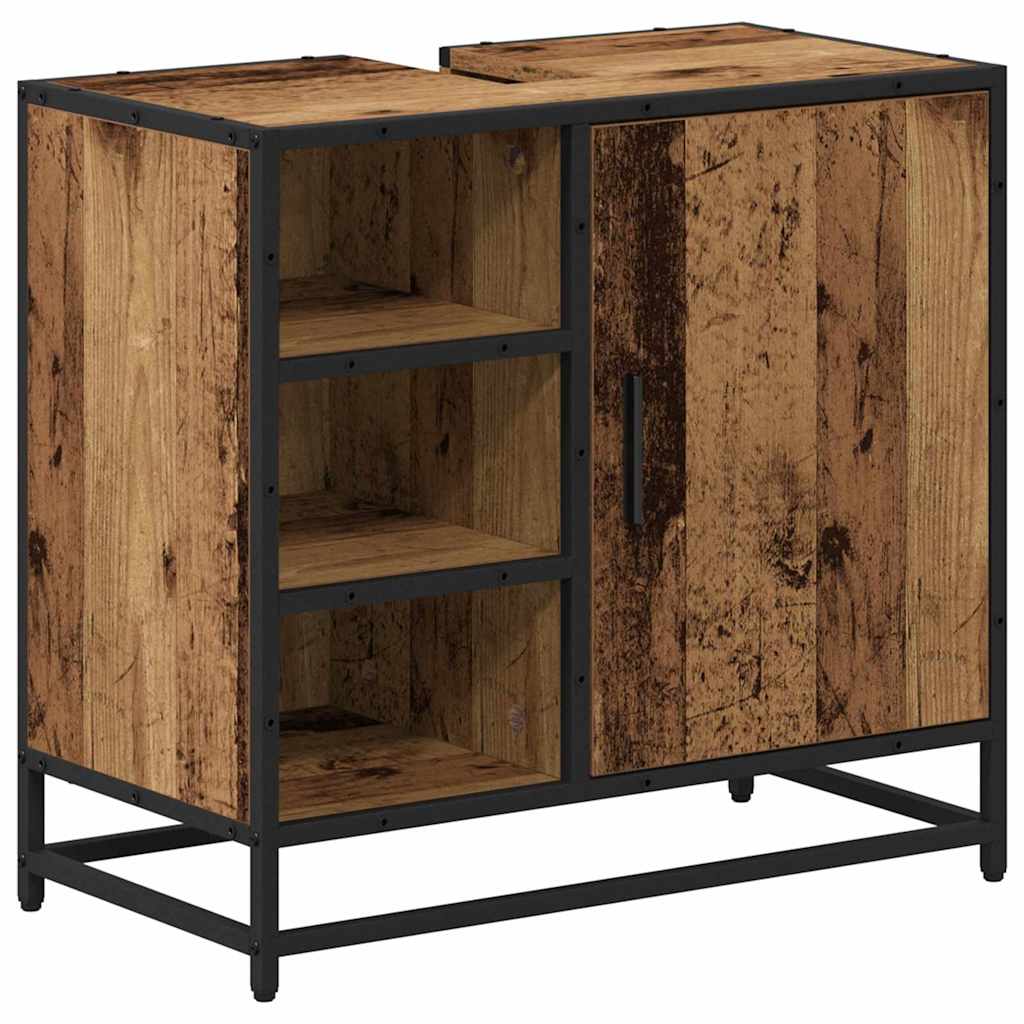 Badezimmermöbel-Set mit Schubladen 3 pcs Altholz Holzwerkstoff