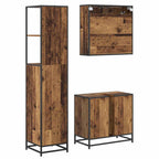 Badezimmermöbel-Set mit Schubladen 3 pcs Altholz Holzwerkstoff