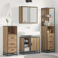 Badezimmermöbel-Set mit Regal 3 pcs Artisan-Eiche Holzwerkstoff