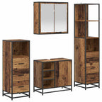 Badezimmermöbel-Set mit Schubladen 4 pcs Altholz Holzwerkstoff