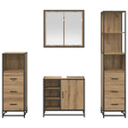 Badezimmermöbel-Set mit Regal 4 pcs Artisan-Eiche Holzwerkstoff