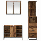 Badezimmermöbel-Set mit Schubladen 3 pcs Altholz Holzwerkstoff