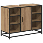 Badezimmermöbel-Set mit Regal 3 pcs Artisan-Eiche Holzwerkstoff