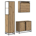 Badezimmermöbel-Set mit Regal 3 pcs Artisan-Eiche Holzwerkstoff