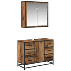 Badezimmermöbel-Set mit Schubladen 2 pcs Altholz Holzwerkstoff