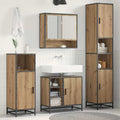 Badezimmermöbel-Set mit Regal 3 pcs Artisan-Eiche Holzwerkstoff