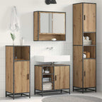 Badezimmermöbel-Set mit Regal 3 pcs Artisan-Eiche Holzwerkstoff