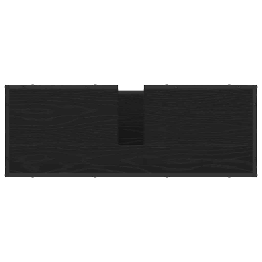 Badezimmermöbel-Set 4 pcs Schwarz Eichen-Optik Holzwerkstoff