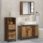Badezimmermöbel-Set mit Schubladen 3 pcs Altholz Holzwerkstoff