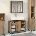 Badezimmermöbel-Set mit Regal 2 pcs Artisan-Eiche Holzwerkstoff