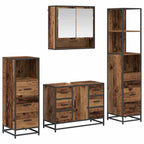 Badezimmermöbel-Set mit Schubladen 4 pcs Altholz Holzwerkstoff