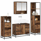 Badezimmermöbel-Set mit Schubladen 4 pcs Altholz Holzwerkstoff