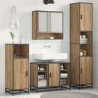 Badezimmermöbel-Set mit Regal 3 pcs Artisan-Eiche Holzwerkstoff