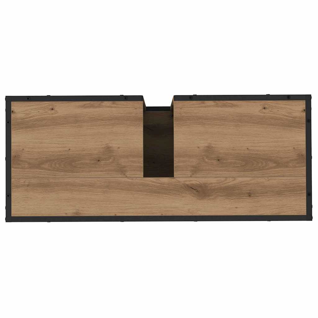 Badezimmermöbel-Set mit Regal 3 pcs Artisan-Eiche Holzwerkstoff